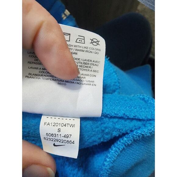 Nike Kids Full Zip Hoodie S Small Light Blue 506311 - Picture 7 of 7